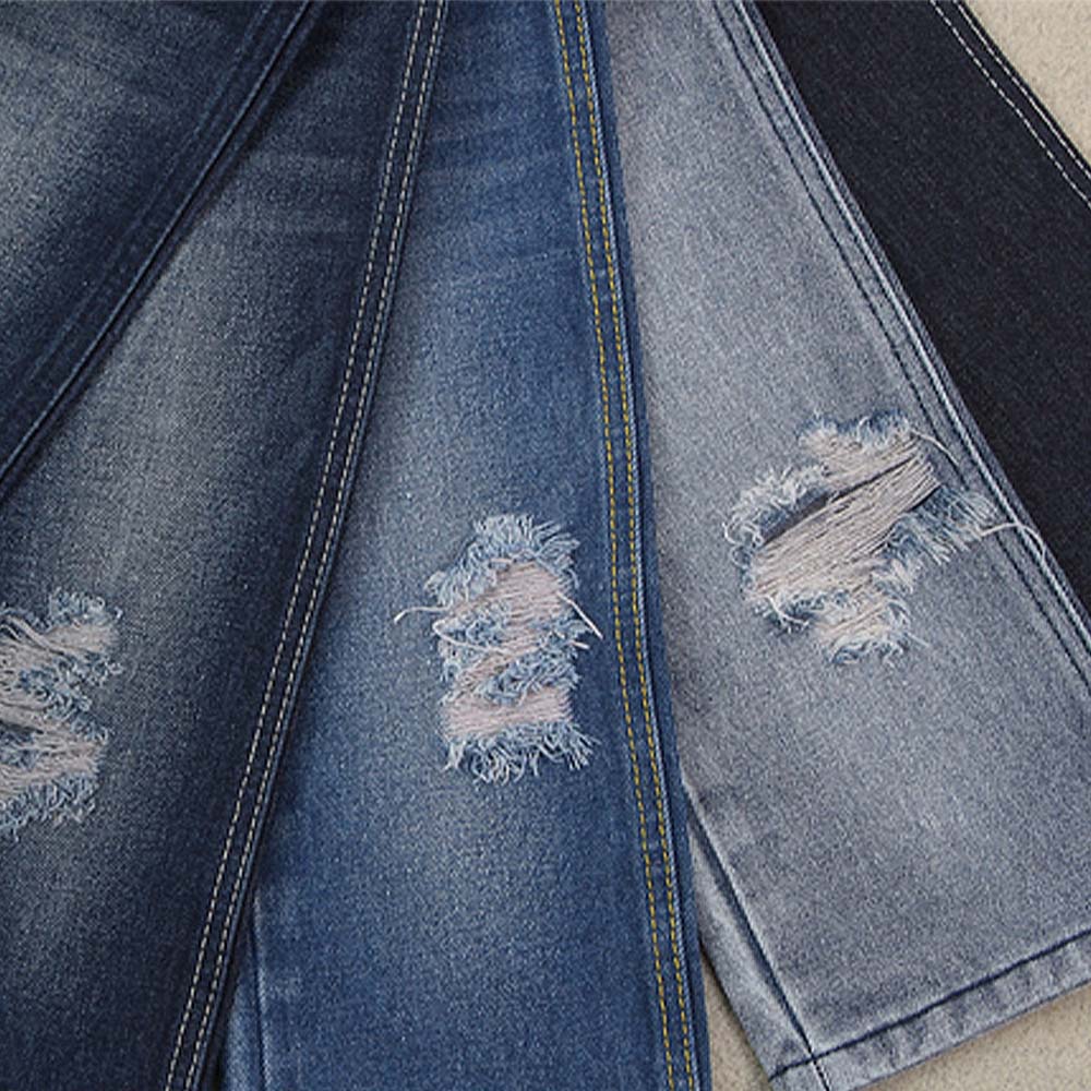 13.5 OZ Cotton Denim Fabric Stretch Blue Recycled