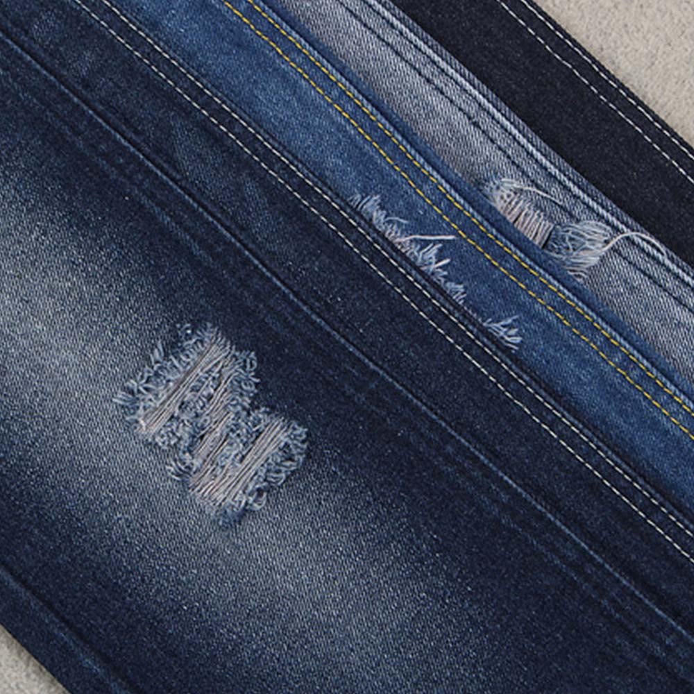 13.5 OZ Cotton Denim Fabric Stretch Blue Recycled