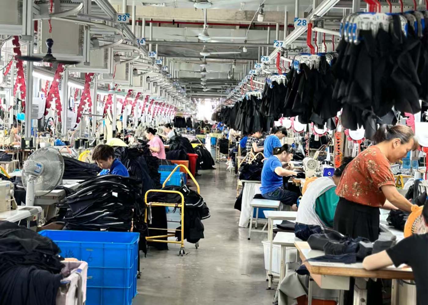 Garment factory-clothing industry-fabric processing